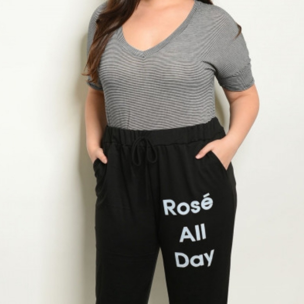 ‼PRICE DROP‼" Rose All Day"  Relaxed Fit Pants - Picture 4 of 5